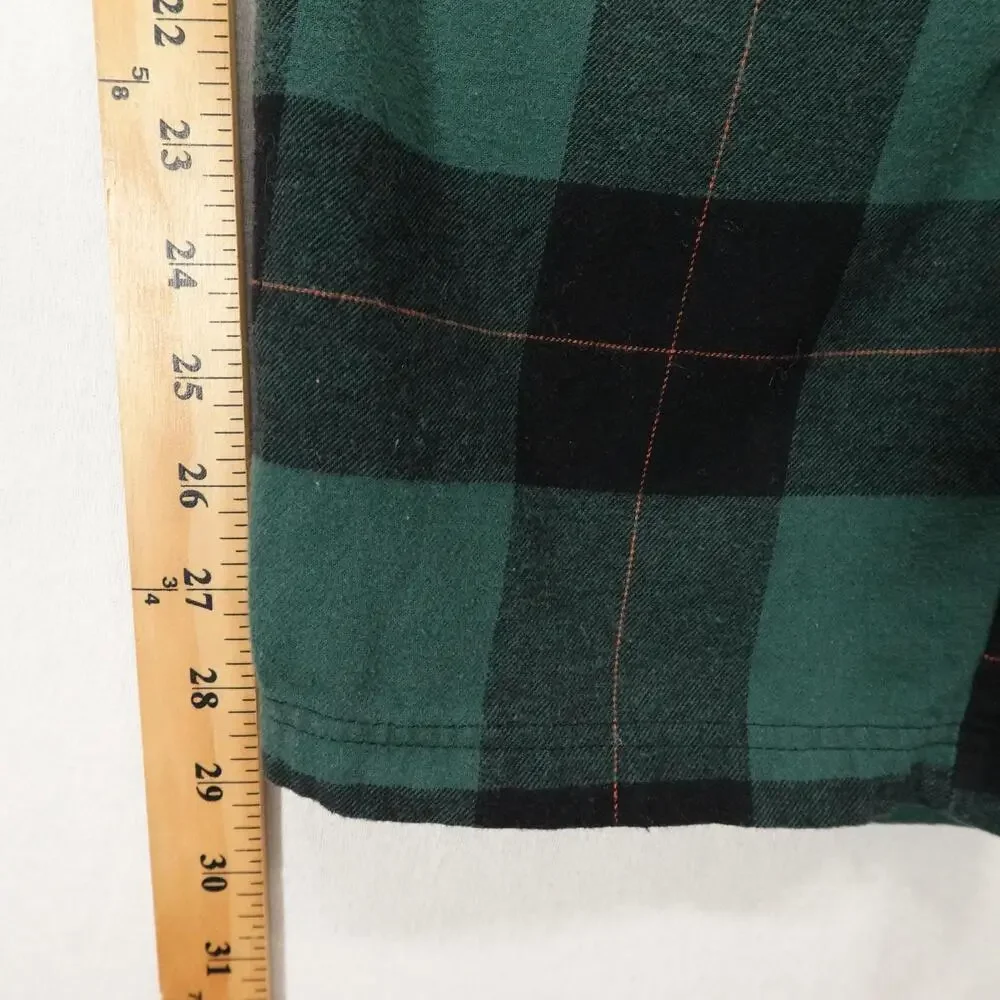 Eddie Bauer Lounge Pants Mens 2XL Green Plaid Flannel Drawstring Pajama